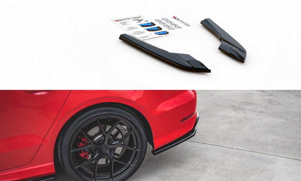 Heck Ansatz Flaps Diffusor für Audi S3 Limousine 8V Carbon Look