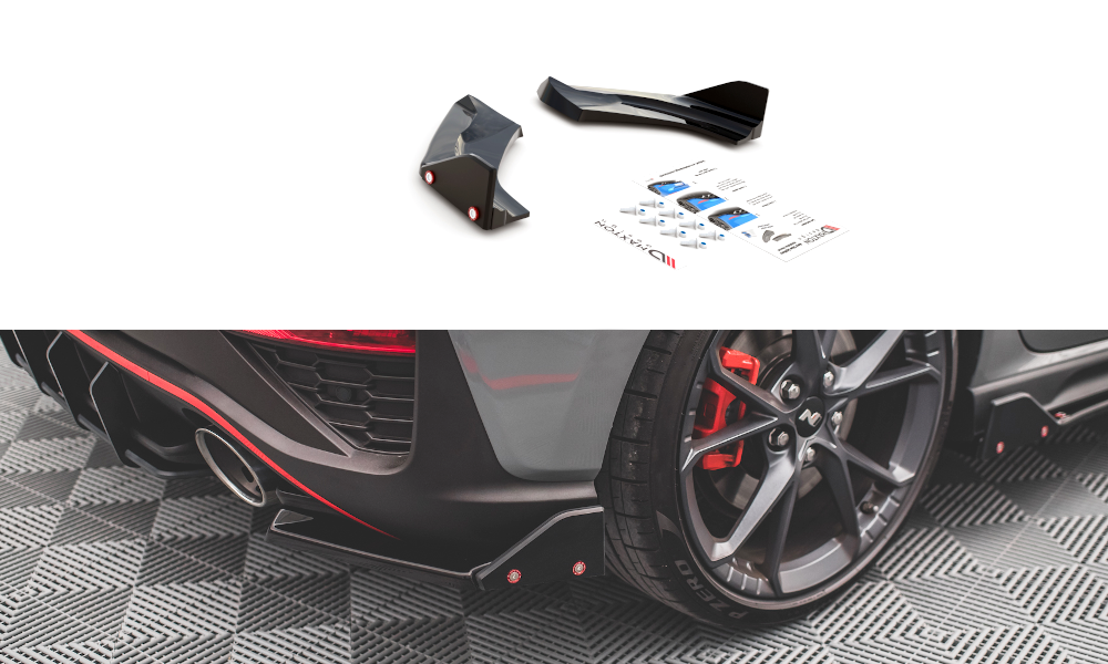 Heck Ansatz Flaps Diffusor +Flaps für V.1 Hyundai I30 N Hatchback Mk3 Facelift