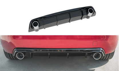 Diffusor Heck Ansatz für + Endschalldampfer Sportauspuff Attrappe Peugeot 308 GT Mk2 Facelift