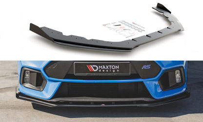 Robuste Racing Front Ansatz für passend +Flaps für Ford Focus RS Mk3 schwarz Hochglanz