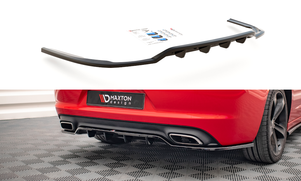 Mittlerer Diffusor Heck Ansatz DTM Look für Dodge Charger RT Mk7 Facelift schwarz matt