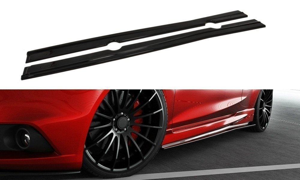 Seitenschweller Diffuser Ford Fiesta ST / ST-Line Mk7 / Mk7 FL schwarz matt
