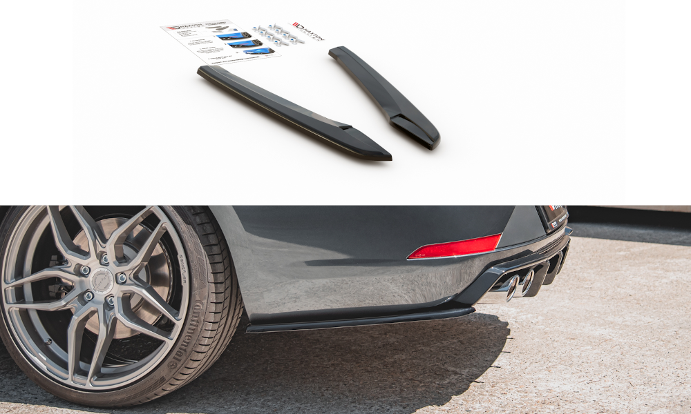 Heck Ansatz Flaps Diffusor V.2 für Seat Leon Cupra Mk3 FL Sportstourer schwarz matt