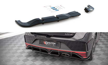 Mittlerer Diffusor Heck Ansatz DTM Look für Hyundai I20 N Mk3 schwarz Hochglanz