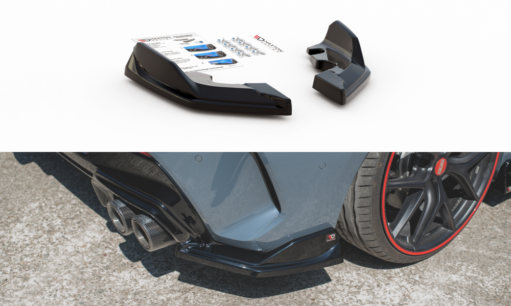 Heck Ansatz Flaps Diffusor V.4 für BMW 1er F40 M-Paket/ M135i schwarz matt