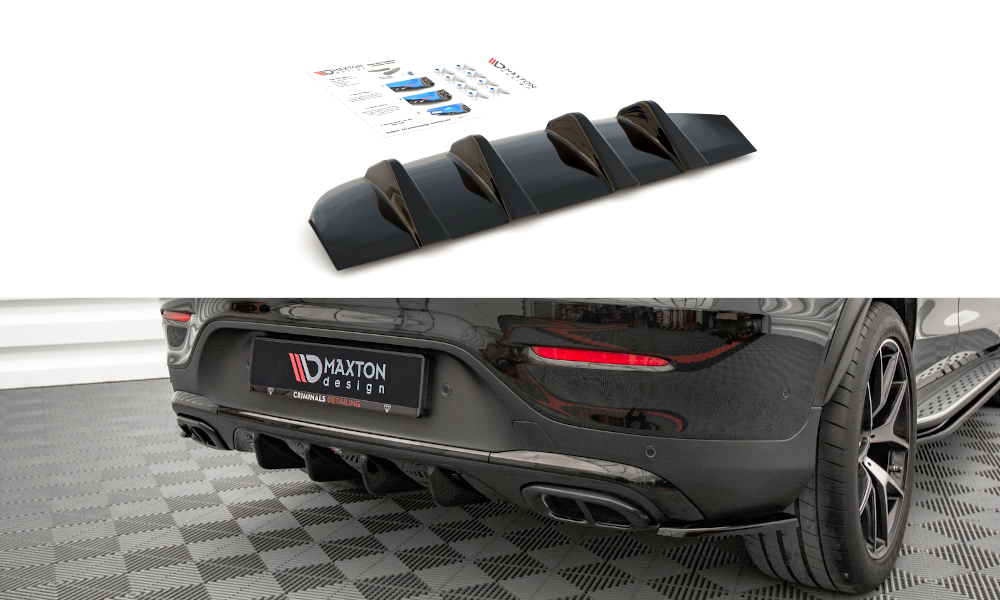 Diffusor Heck Ansatz für Mercedes-Benz GLC Coupe AMG-Line C253 Facelift schwarz matt
