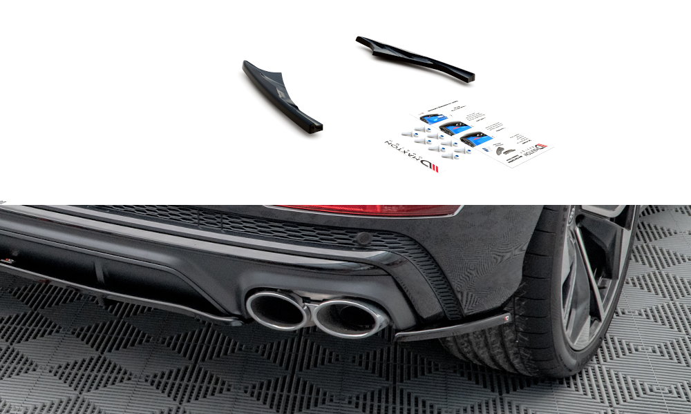 Heck Ansatz Flaps Diffusor für Audi SQ8 Mk1 Carbon Look