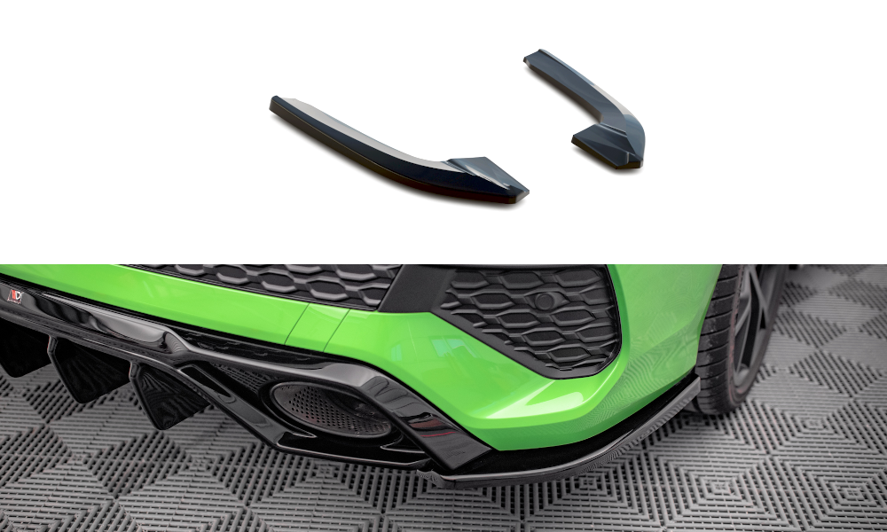 Heck Ansatz Flaps Diffusor für Audi RS3 Limousine 8Y schwarz matt