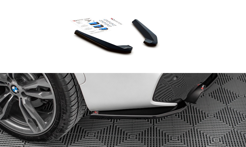 Heck Ansatz Flaps Diffusor für BMW X1 M-Paket F48 schwarz Hochglanz