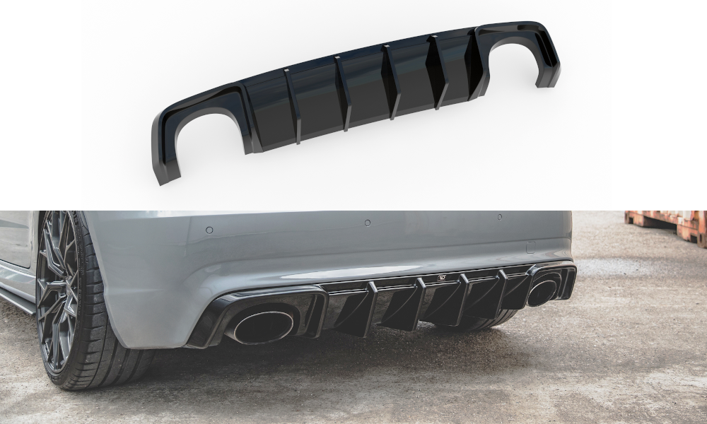 Diffusor Heck Ansatz für Audi RS3 8V Sportback schwarz matt