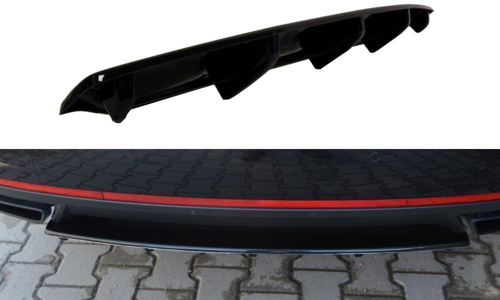 Diffusor Heck Ansatz für Skoda Octavia III RS Preface/Facelift Carbon Look