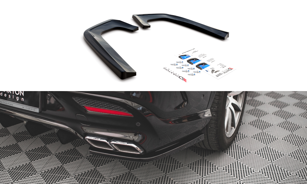 Heck Ansatz Flaps Diffusor V.2 für Mercedes-Benz GLE Coupe 63 AMG C292 Carbon Look