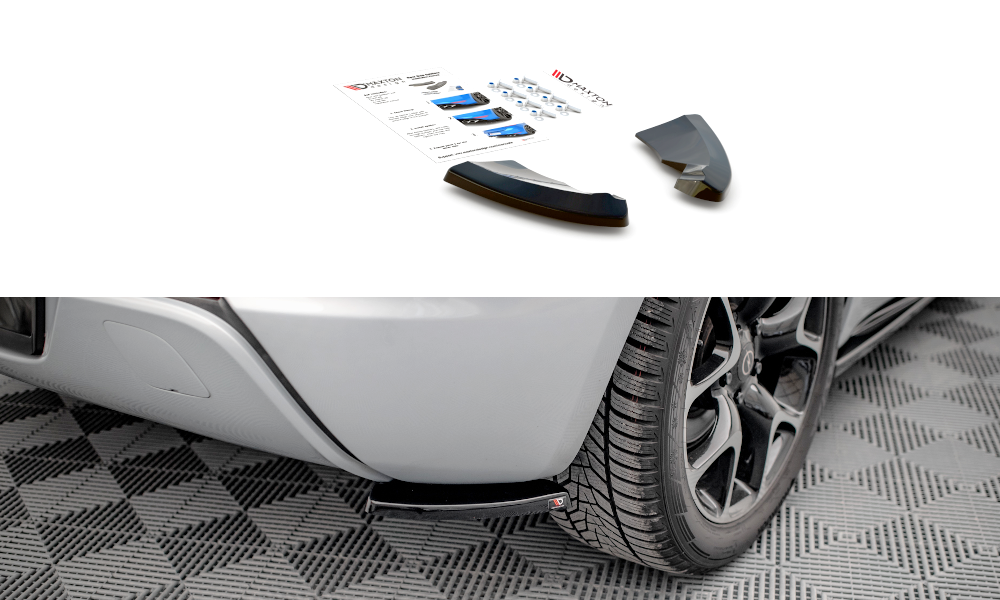 Heck Ansatz Flaps Diffusor für Opel Astra GTC OPC-Line J schwarz Hochglanz