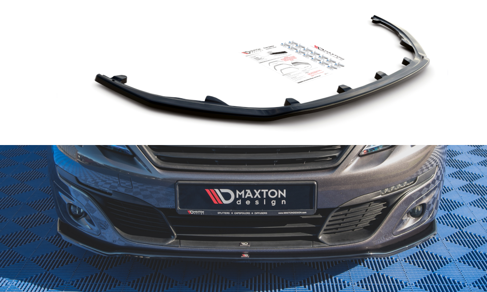 Front Ansatz V.1 für Peugeot 308 Mk2 Facelift schwarz Hochglanz