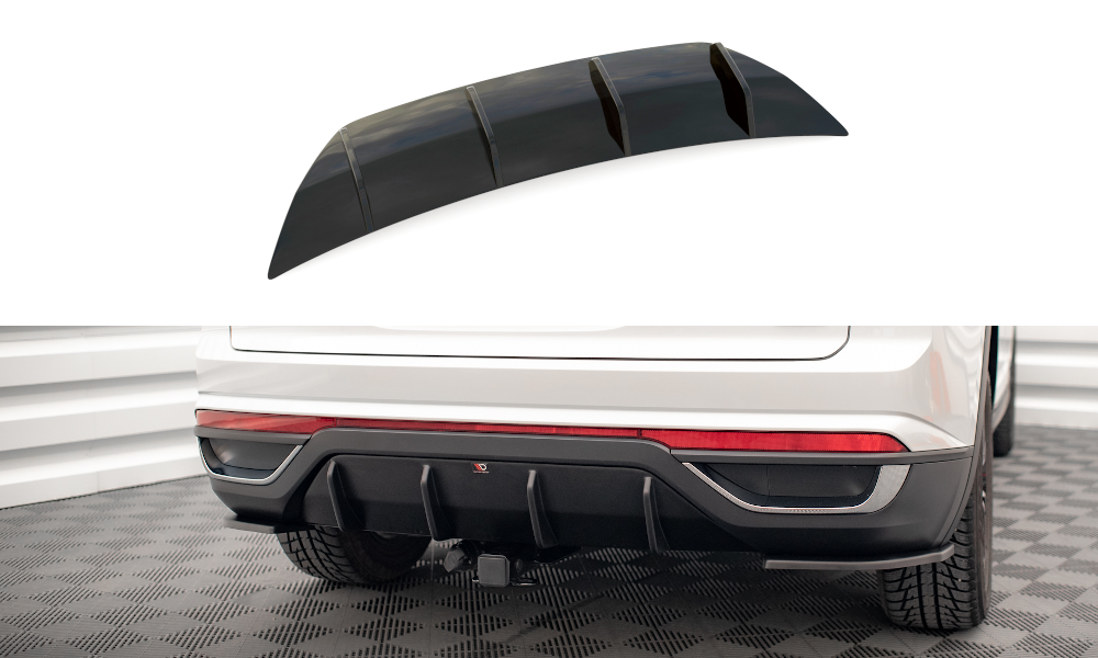Diffusor Heck Ansatz für Volkswagen Atlas Cross Sport schwarz matt