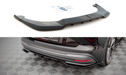 Mittlerer Diffusor Heck Ansatz DTM Look für Skoda Enyaq iV schwarz Hochglanz