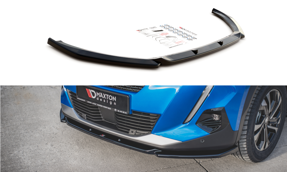Front Ansatz V.2 für Peugeot 2008 Mk2 schwarz matt