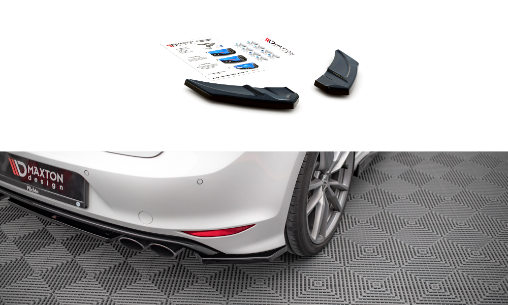 Heck Ansatz Flaps Diffusor V.3 für Volkswagen Golf R Mk7 schwarz matt