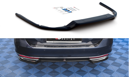 Mittlerer Diffusor Heck Ansatz für Volkswagen Passat B8 Carbon Look