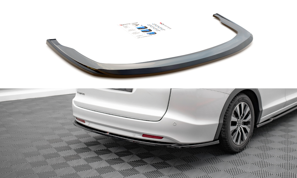 Mittlerer Diffusor Heck Ansatz für Honda Civic Tourer Mk9 schwarz matt