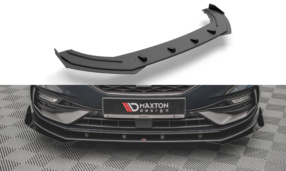 Street Pro Front Ansatz für +Flaps für Seat Leon FR Mk4 schwarz Hochglanz