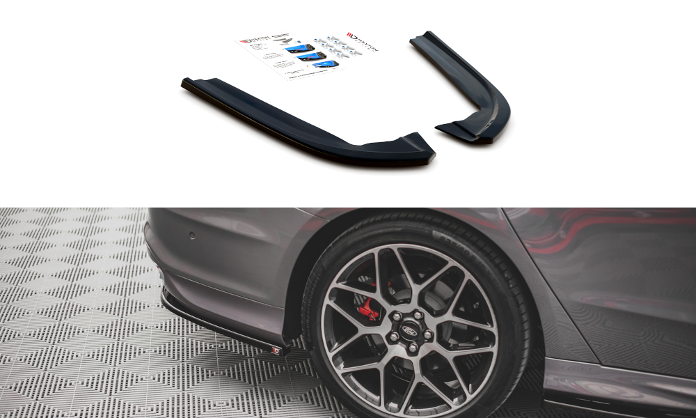 Heck Ansatz Flaps Diffusor V.1 für Ford Mondeo ST-Line Mk5 Facelift schwarz matt
