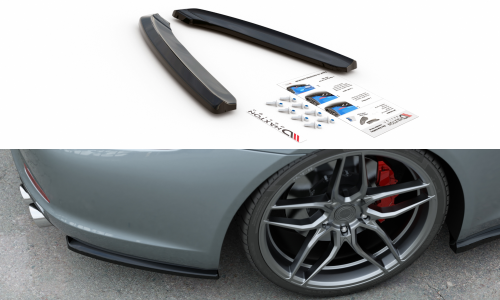 Heck Ansatz Flaps Diffusor für Porsche 911 Carrera 991 schwarz Hochglanz