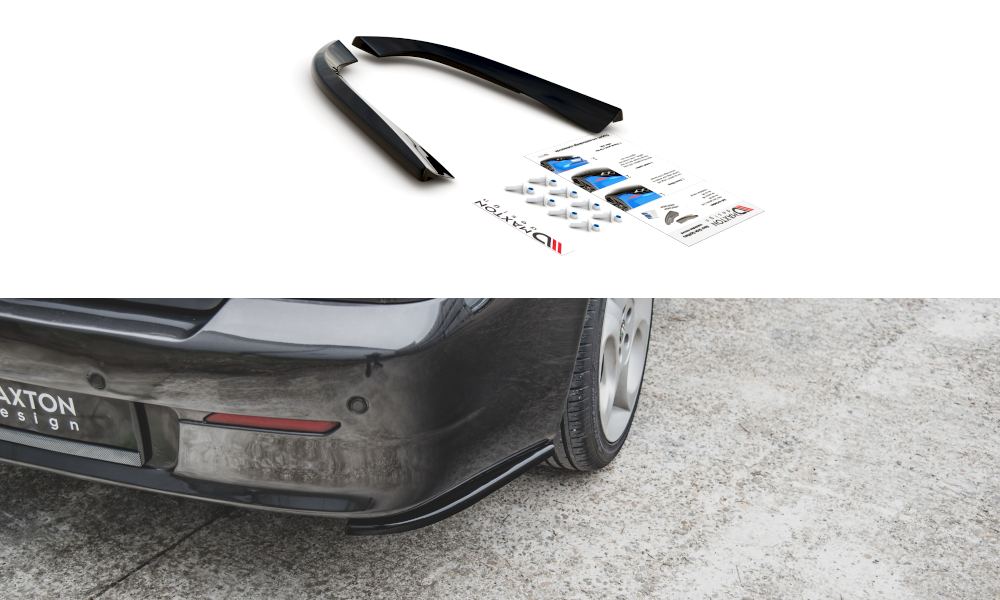 Heck Ansatz Flaps Diffusor für Alfa Romeo 156 SW Facelift Carbon Look