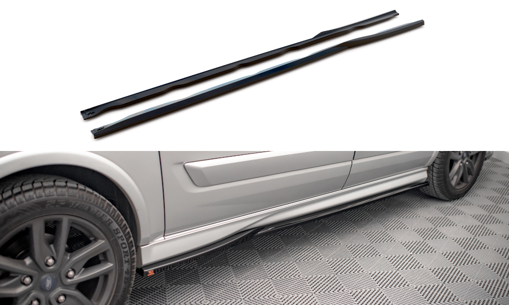 Seitenschweller Ansatz für Ford Transit Custom ST-Line Mk1 Facelift schwarz matt