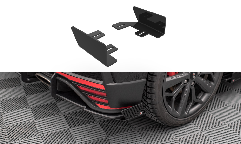 Hintere Seiten Flaps für Hyundai I20 N Mk3 schwarz Hochglanz