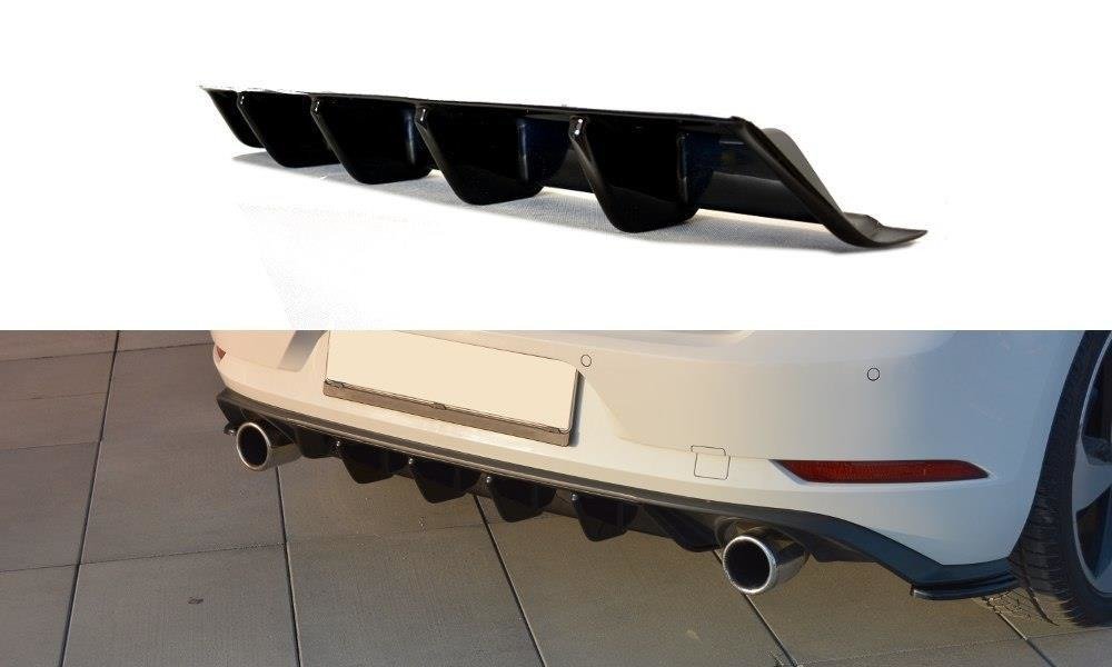 Diffusor Heck Ansatz für VW GOLF 7 GTI FACELIFT schwarz matt