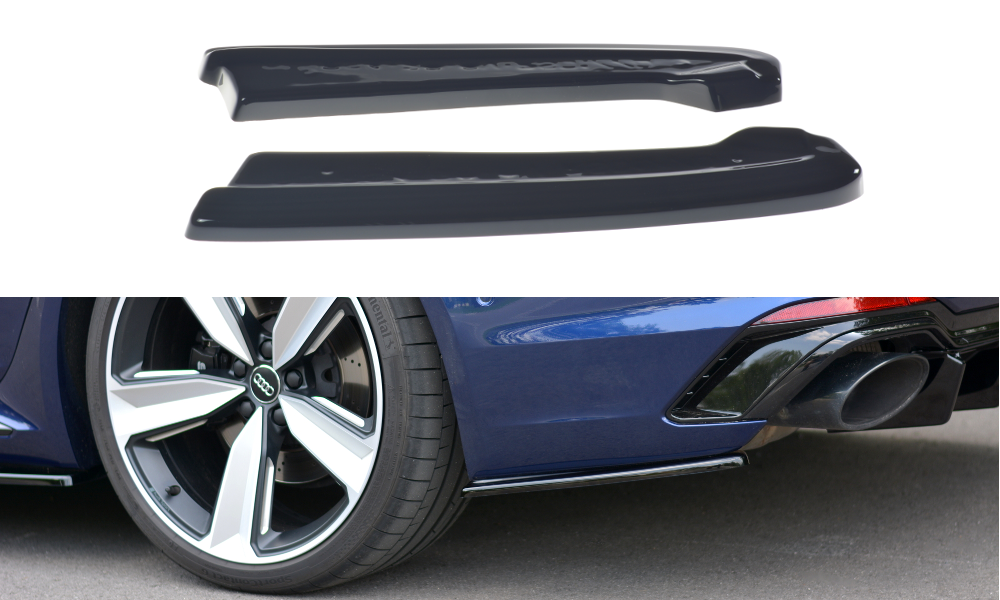 Heck Ansatz Flaps Diffusor für Audi RS4 B9 Avant schwarz Hochglanz