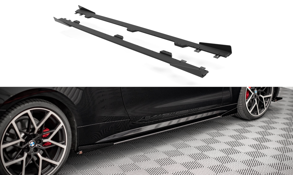 Street Pro Seitenschweller Ansatz für + Flaps BM 4 M-Paket G22 schwarz Hochglanz