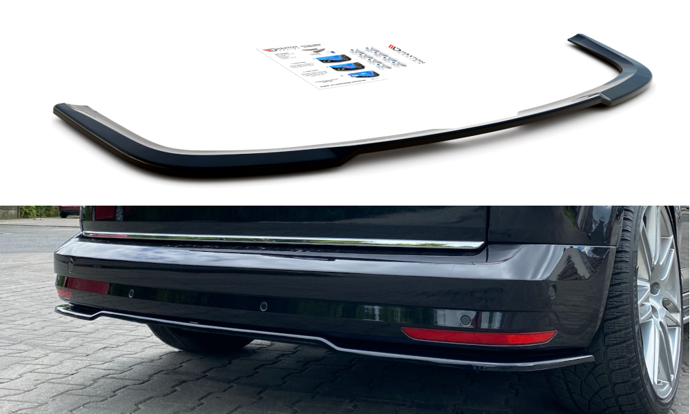 Mittlerer Diffusor Heck Ansatz für Volkswagen Caddy Mk. 4 schwarz matt
