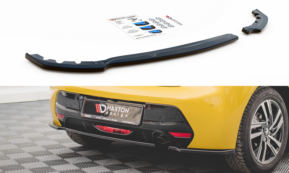 Heck Ansatz Flaps Diffusor für Peugeot 208 Mk2 schwarz matt