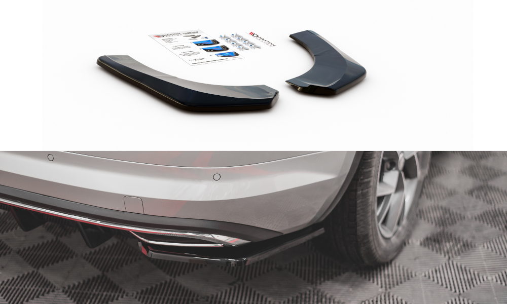 Heck Ansatz Flaps Diffusor für Skoda Kodiaq Mk1 Sportline schwarz Hochglanz