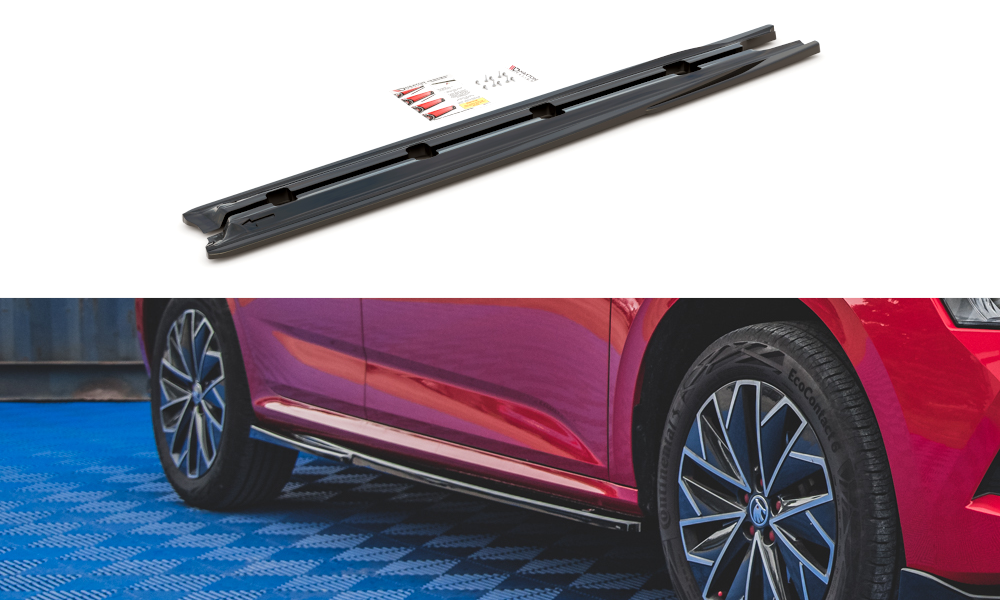 Seitenschweller Ansatz für Skoda Kamiq Carbon Look