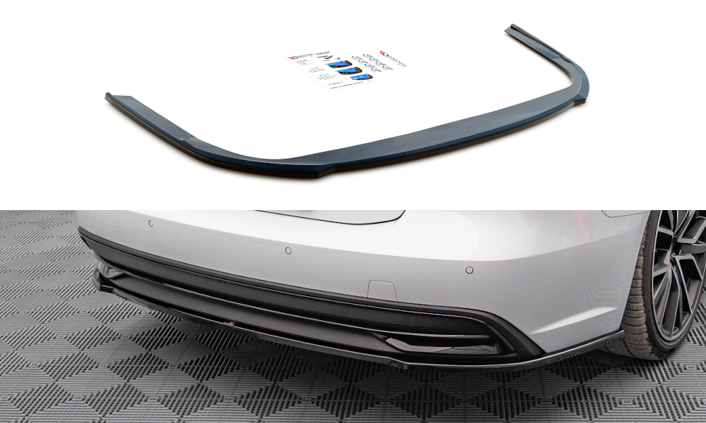 Mittlerer Diffusor Heck Ansatz für Audi A7 C8 schwarz matt