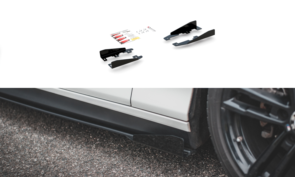 Side Flaps BMW 1er F20 M135i / M140i / M-Paket schwarz Hochglanz
