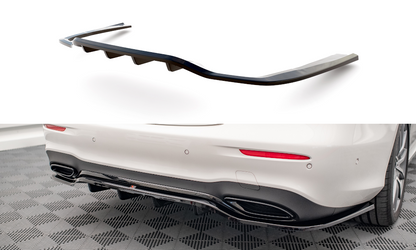 Mittlerer Diffusor Heck Ansatz DTM Look für Mercedes-Benz E AMG-Line W213 Facelift schwarz Hochglanz