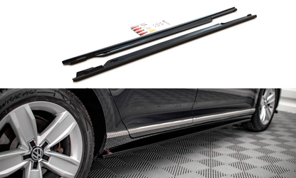 Seitenschweller Ansatz für Volkswagen Passat B8 Facelift schwarz matt