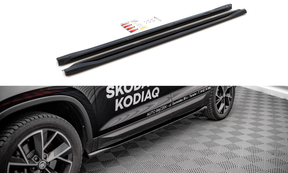 Seitenschweller Ansatz für Skoda Kodiaq Mk1 Facelift Carbon Look