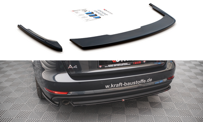 Heck Ansatz Flaps Diffusor für Audi A4 Avant B9 Carbon Look