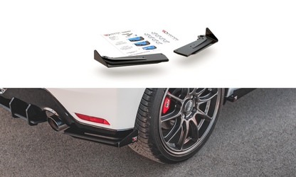 Robuste Racing Heck Ansatz Flaps Diffusor +Flaps für Toyota GR Yaris Mk4 schwarz Hochglanz