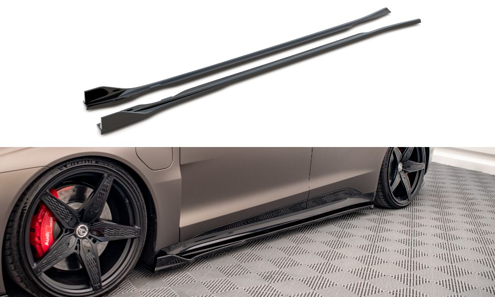Seitenschweller Ansatz für V.2 für Audi e-Tron GT / RS GT Mk1 schwarz Hochglanz