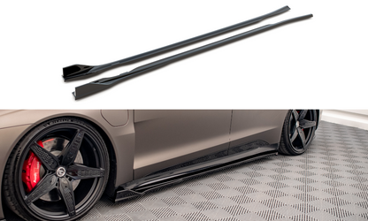 Seitenschweller Ansatz für V.2 für Audi e-Tron GT / RS GT Mk1 schwarz Hochglanz