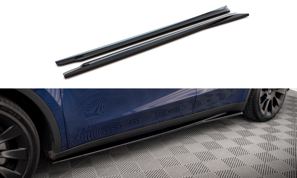 Seitenschweller Ansatz für V.1 für Tesla Model Y schwarz matt