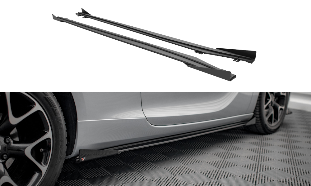Street Pro Seitenschweller Ansatz für + Flaps Opel Astra GTC OPC-Line J schwarz Hochglanz
