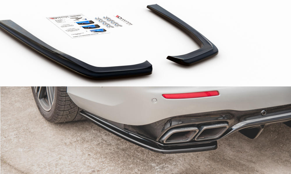 Heck Ansatz Flaps Diffusor für Mercedes-Benz E63 AMG Kombi/Limousine S213/W213 schwarz matt
