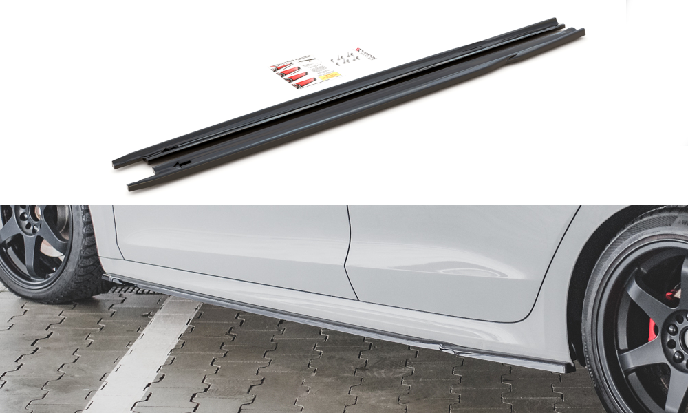 Seitenschweller Ansatz für V.1 für Skoda Octavia RS Mk4 schwarz Hochglanz